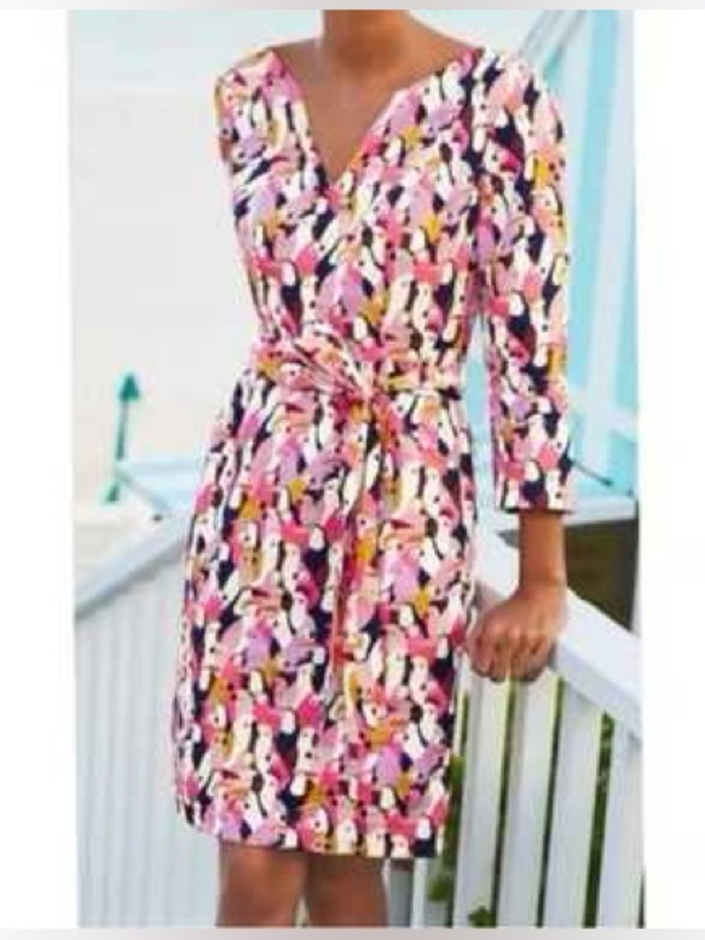 Boden - Kelsey 100 Percent Linen Colorful Exotic Bird Print Mini Dress Size 6 L